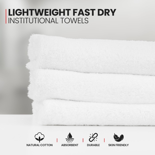 Canadian Linen Basic – Petites serviettes de bain 20 x 40&nbsp;po, léger, séchage rapide, doux, absorbante, coton doux, paq. 6 serviettes de toilette