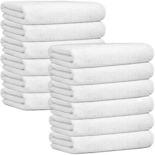 Canadian Linen Basic – Ensemble d'essuie-mains, 15 x 25&nbsp;po, 12 chiffons de nettoyage en coton doux et doux, séchage rapide et léger pour motel,