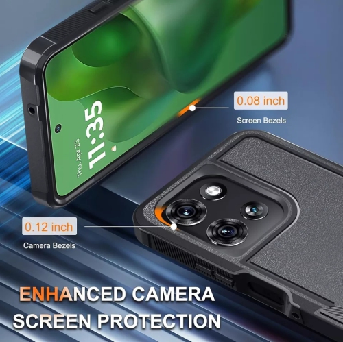 [CS] Dual Layers Heavy Duty Rubber Armor Hard Case Cover for Motorola Moto G Power 5G 2025, Midnight Green