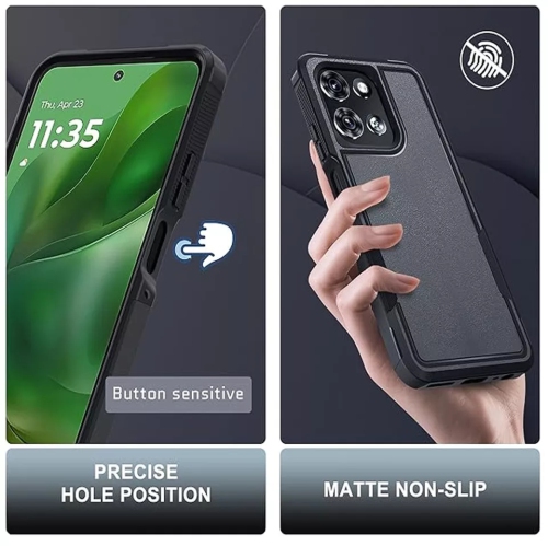 [CS] Dual Layers Heavy Duty Rubber Armor Hard Case Cover for Motorola Moto G Power 5G 2025, Midnight Green