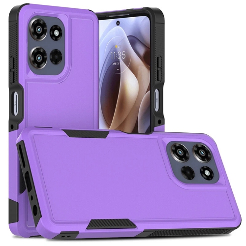 [CS] Étui rigide en caoutchouc robuste double couche pour Motorola Moto G Power 5G 2025, violet