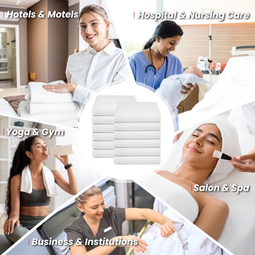 Canadian Linen Regal – Ensemble d'essuie-mains économiques 16 x 27&nbsp;po, paq. 12 serviettes en coton doux et absorbantes, séchage rapide, pour