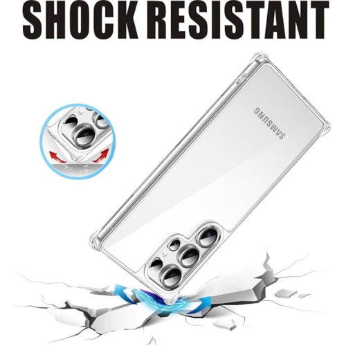 Samsung S25 Ultra Clear Case with Shockproof Bumper Durable Transparent Cover with Impact-Resistant Protection