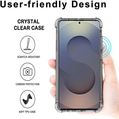 Samsung S25 Ultra Clear Case with Shockproof Bumper Durable Transparent Cover with Impact-Resistant Protection
