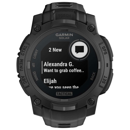 Garmin Instinct 3 Solar Tactical Edition 45mm Bluetooth Multisport Smartwatch - Black