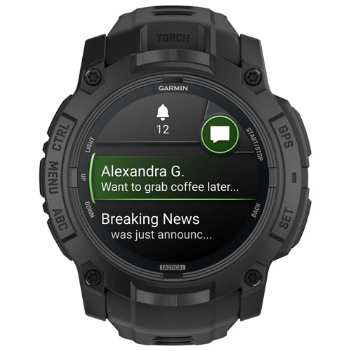 Garmin Instinct 3 AMOLD Tactical Edition 45mm Bluetooth Multisport Smartwatch - Black