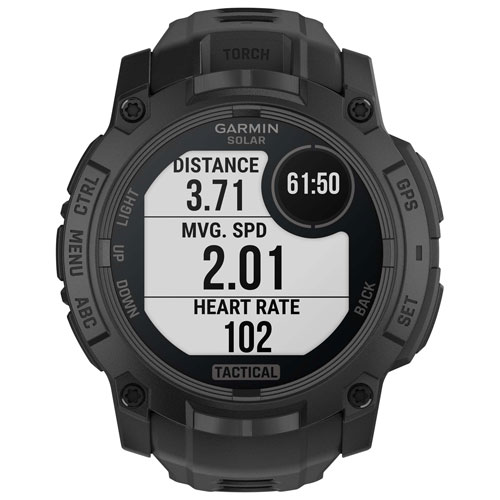 Garmin Instinct 3 Solar Tactical Edition 50mm Bluetooth Multisport Smartwatch - Black