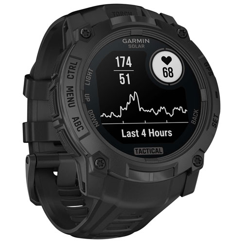 Garmin Instinct 3 Solar Tactical Edition 50mm Bluetooth Multisport Smartwatch - Black