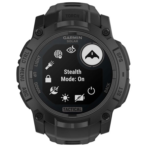 Garmin Instinct 3 Solar Tactical Edition 50mm Bluetooth Multisport Smartwatch - Black