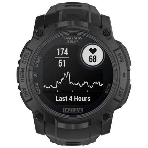 Garmin Instinct 3 Solar Tactical Edition 50mm Bluetooth Multisport Smartwatch - Black