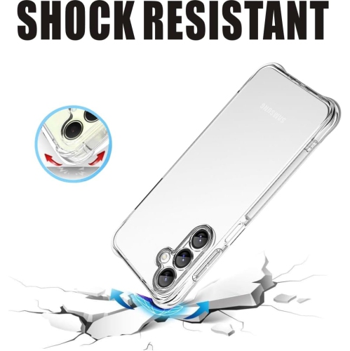 Étui transparent pour S25 de Samsung avec pare-chocs antichoc, étui transparent durable et protection antichoc