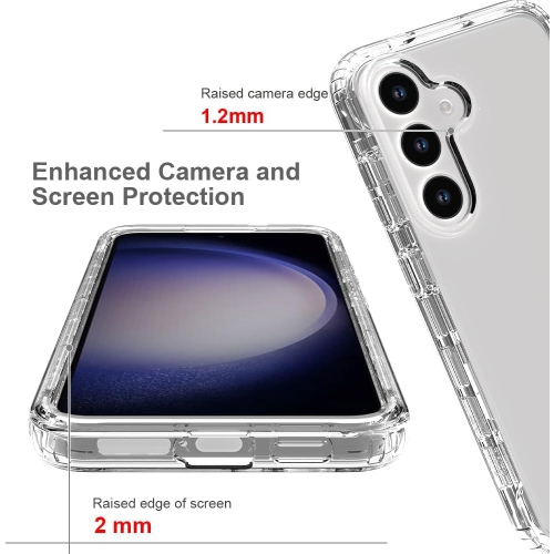 Étui transparent pour S25 de Samsung avec pare-chocs antichoc, étui transparent durable et protection antichoc