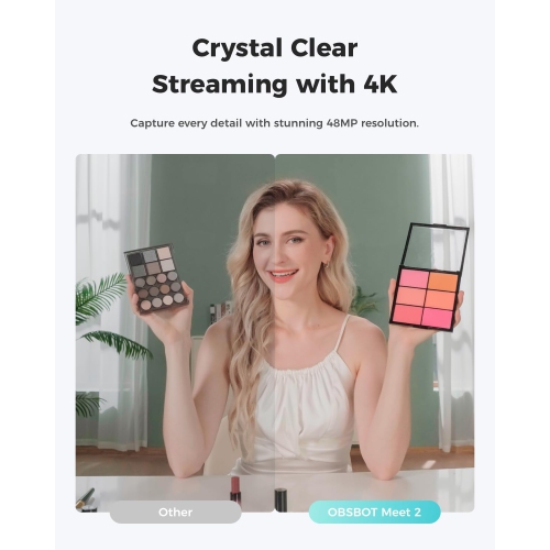 OBSBOT Meet 2 4K Webcam with AI Framing, Autofocus, Gesture Control, HDR, Dual Microphone