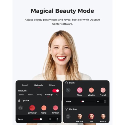 OBSBOT Meet 2 4K Webcam with AI Framing, Autofocus, Gesture Control, HDR, Dual Microphone