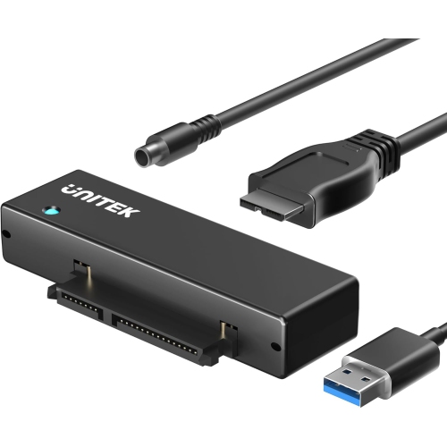 UNITEK  USB 3.0 to SATA Iii Hard Drive Adapter Converter Cable for 2.5 3.5 Inch HDD/ssd Hard Drive Disk w 12V/2A Power Adapter, Support Uasp