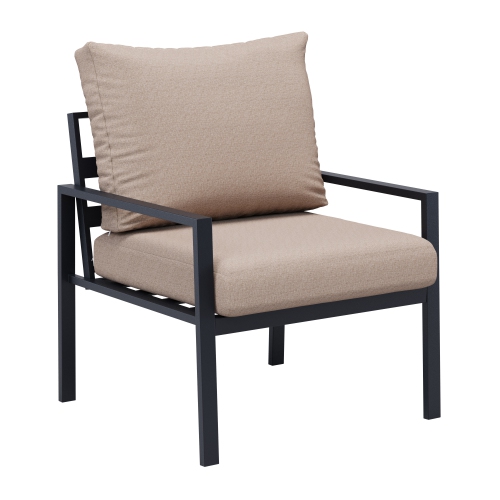 CorLiving Eden Deluxe 4-Piece Aluminum Patio Conversation Set with Cushions