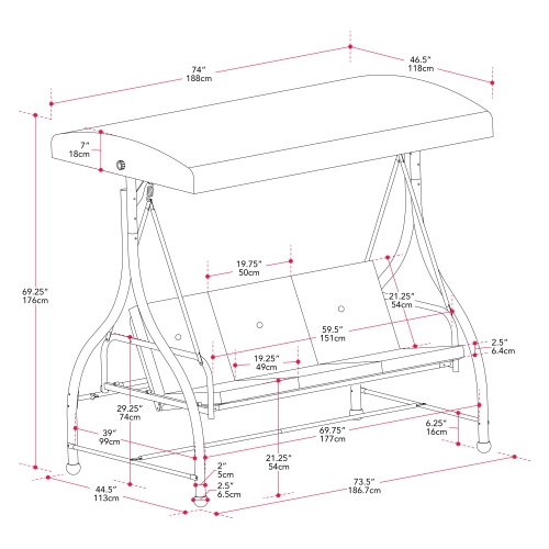 CorLiving 2-1 Patio Swing with Canopy