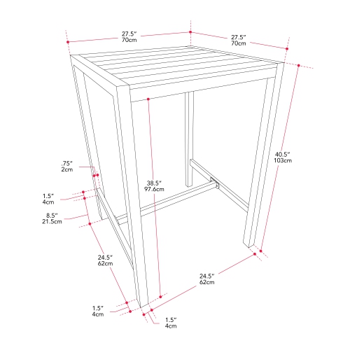 CorLiving Gallant Aluminum Outdoor Bar Table