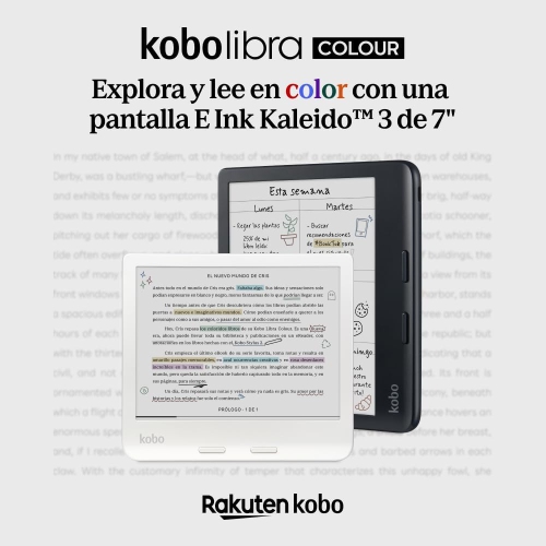 Liseuse couleur de 7 po Libra de Kobo avec écran couleur à encre électronique – Blanc