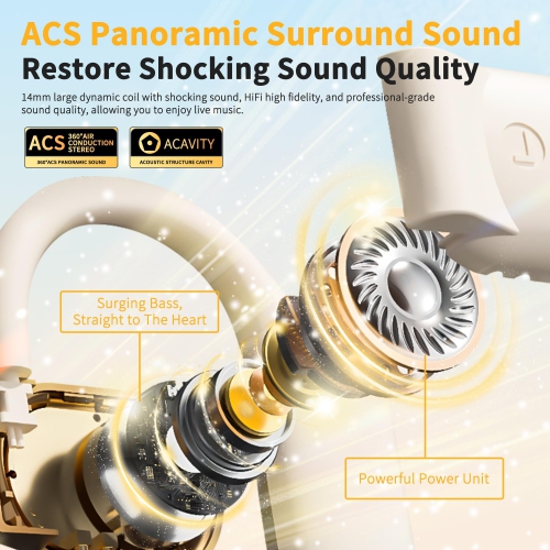 Open Ear Headphones, Earbuds with Ear Hooks, Wireless Earbuds with LED Displa, Running Headphones Ultra-Clear Sound Quality, Design for Running