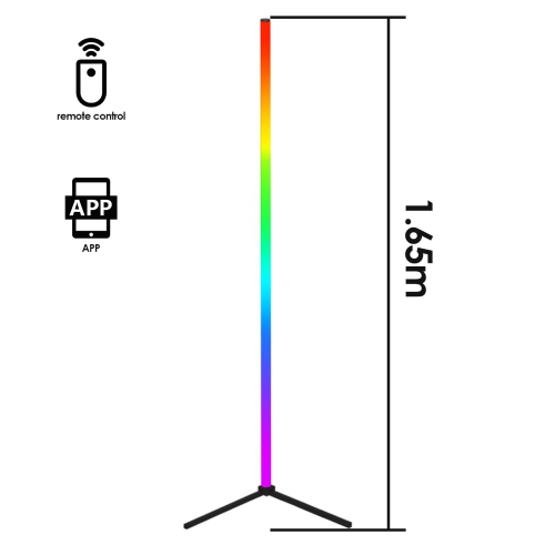 Lampe de plancher d'angle RVB Commande d'APPLICATION Wi-Fi intelligente Éclairage ambiant Décoration de la salle de jeu intérieure(Hauteur