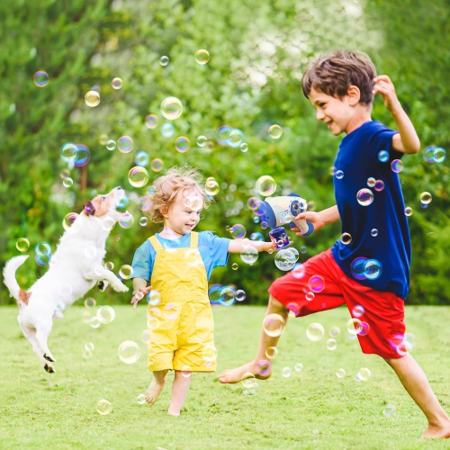 2-Pack Electric Bubble Gun, 8-Hole Light-Up Bubble Machine, Summer Outdoor Toy & Birthday Party Gift