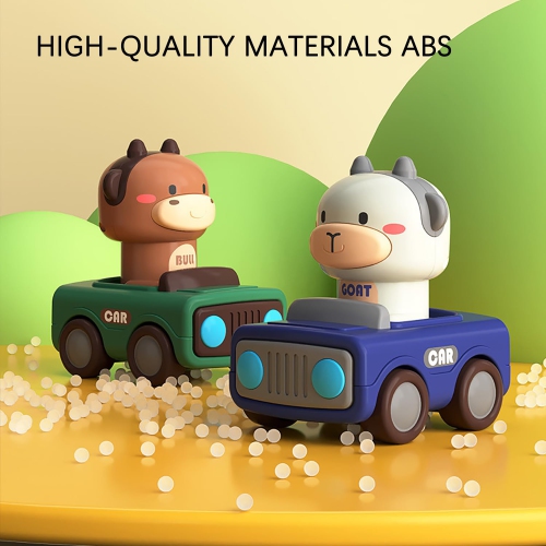 4-Pack Push Animal Racing Car Set, Push-Pull Inertia Car Toy for 1-Year-Old Boy Birthday Gift