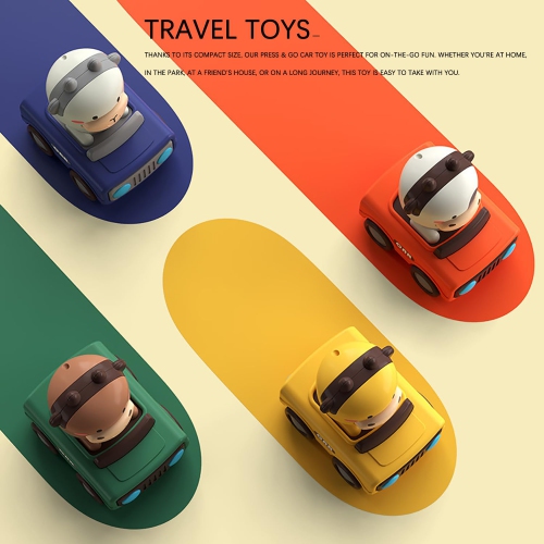 4-Pack Push Animal Racing Car Set, Push-Pull Inertia Car Toy for 1-Year-Old Boy Birthday Gift