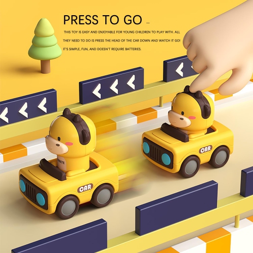 4-Pack Push Animal Racing Car Set, Push-Pull Inertia Car Toy for 1-Year-Old Boy Birthday Gift