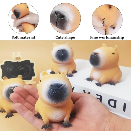 Paquet de 4 jouets souples Capybara, jouets antistress à pression pour les Fêtes, cadeaux pour les anniversaires