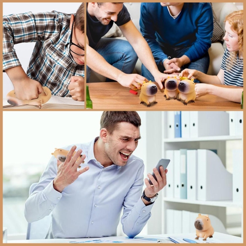 Paquet de 4 jouets souples Capybara, jouets antistress à pression pour les Fêtes, cadeaux pour les anniversaires