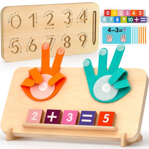 Finger Counting Educational Toys, Montessori Preschool Learning Toys for 2–4 Years Old Boys and Girls