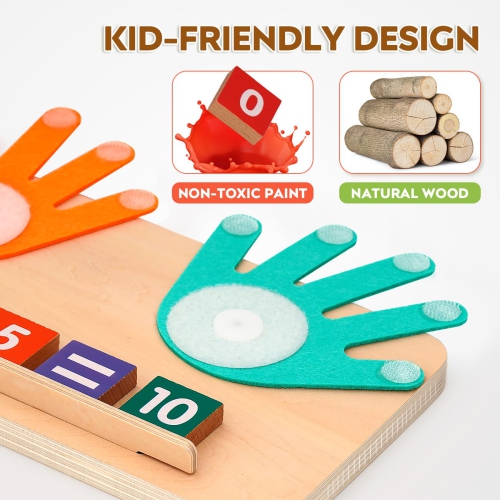 Finger Counting Educational Toys, Montessori Preschool Learning Toys for 2–4 Years Old Boys and Girls