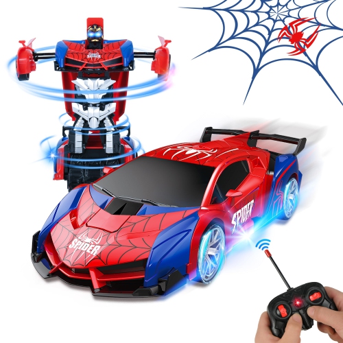 Spider Transformers Remote Control Car Toy with 2.4GHz Remote Control, 360° Rotating Robot Toy