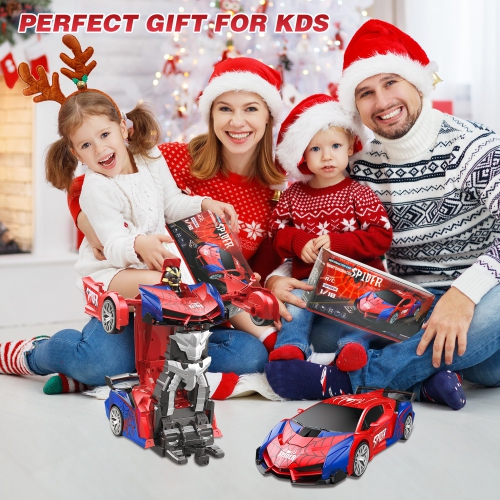 Spider Transformers Remote Control Car Toy with 2.4GHz Remote Control, 360° Rotating Robot Toy