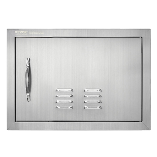 VEVOR  20W X 14H Inch Bbq Access Door, Single Outdoor Kitchen Door, Stainless Steel Flush Mount Door, Wall Vertical Door w Handle And Vents, for Bbq