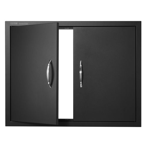 VEVOR  31W X 24H Inch Bbq Access Door, Double Outdoor Kitchen Door, Cold Plate Flush Mount Door, Wall Vertical Door w Handles, for Bbq Island