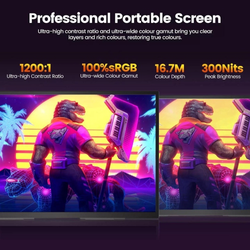 UPERFECT 120Hz Gaming Monitor 18.5" 1920x1080 Portable Monitor USB-C Monitor Freesync Gaming Screen For Xbox PS 5