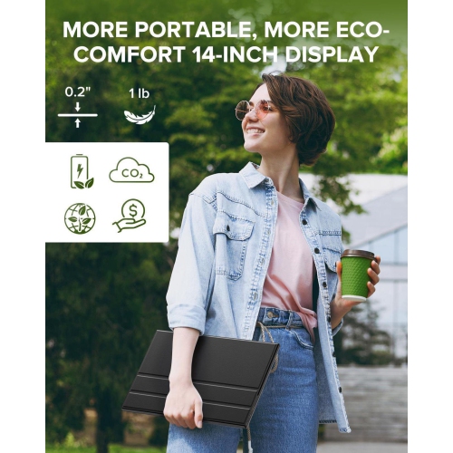 UPERFECT 14" 2K Portable Monitor 2160*1440 HDMI USB C Display FHD 1500:1 Screen For Laptop PC and Game Xbox PS
