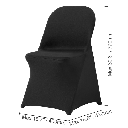 VEVOR 100PCS Stretch Spandex Folding Chair Covers, Universal Fitted Chair Cover, Removable Washable Protective Slipcovers, for Wedding, Holiday,