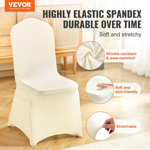 VEVOR 50PCS Stretch Spandex Folding Chair Covers, Universal Fitted Chair Cover, Removable Washable Protective Slipcovers, for Wedding, Holiday,