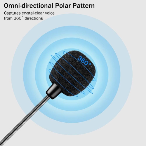 Mini USB Microphone for Laptop and Desktop Computer, with Gooseneck & Universal USB Sound Card, Compatible with PC and Mac, Plug & Play, Ideal