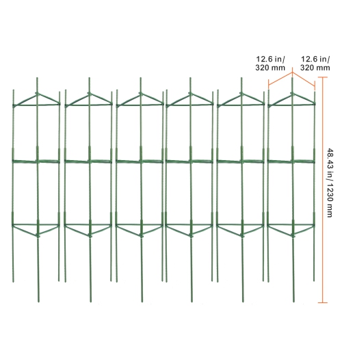 VEVOR 6 Packs Tomato Cages for Garden, 48 inch Tomato Trellis Plant Stakes Support, Stackable Tall Plant Support Cage, for Raised Garden Bed,
