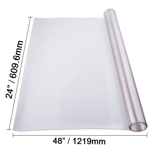 VEVOR 24 x 48 Inch Plastic Table Cover, 1.5 mm Thick Frosted Table Protector, Rectangle PVC Desk Mat, Waterproof & Easy Cleaning Desk Pad Tablecloth,