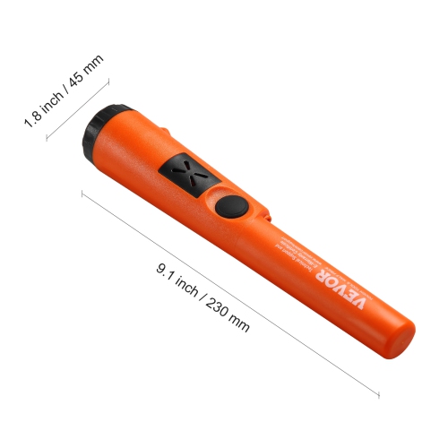 VEVOR 3 Modes Metal Detector Pinpointer, Partial Waterproof Handheld Pin Pointer Wand, 1.96" Detection Depth, Treasure Hunting Probe with Holster,