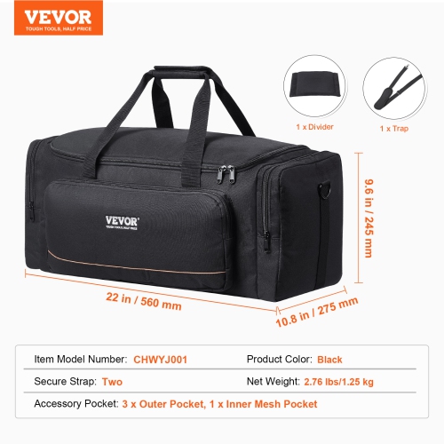 VEVOR 22 inTelescope Case,Telescope Storage Bag with Fixed Buckles, Multi-Pocket & Detachable Divider for Telescope, Shock-Absorbent Telescope
