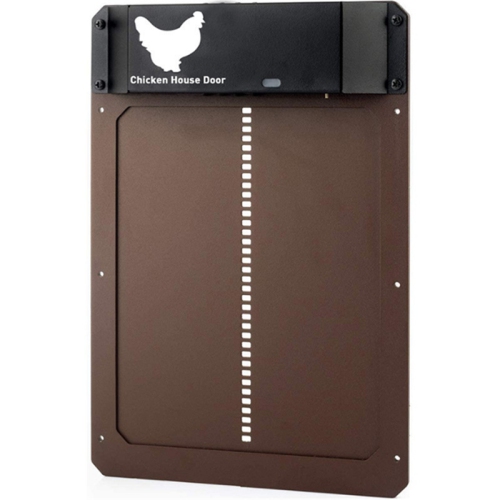Porte à poule automatique avec détection de la lumière de la pile - Brun
