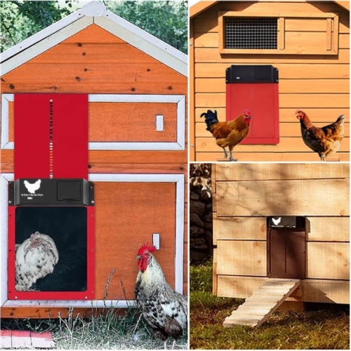 Porte à poule automatique avec détection de la lumière de la pile - Brun