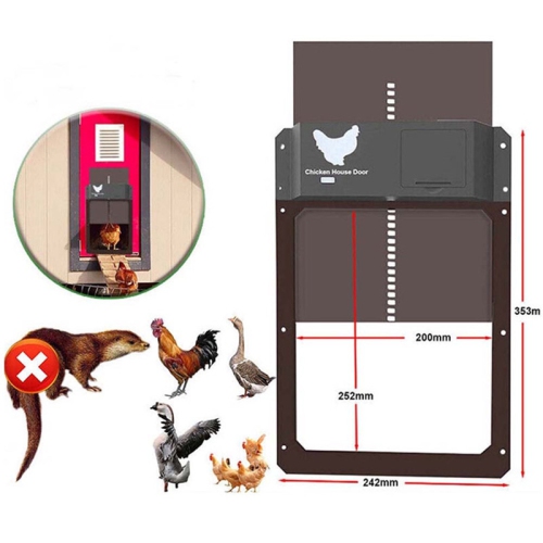 Porte à poule automatique avec détection de la lumière de la pile - Brun