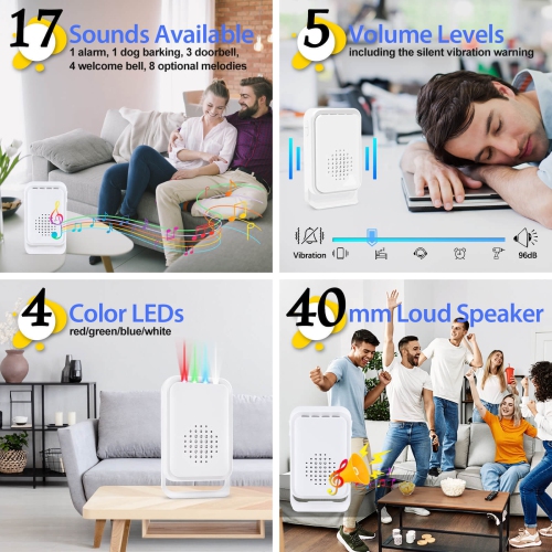 Détecteur de mouvement Alarme de lit Personnes âgées Prévention des chutes Appareils d'alerte Sonnette sans fil Ding Dong pour Home Shop